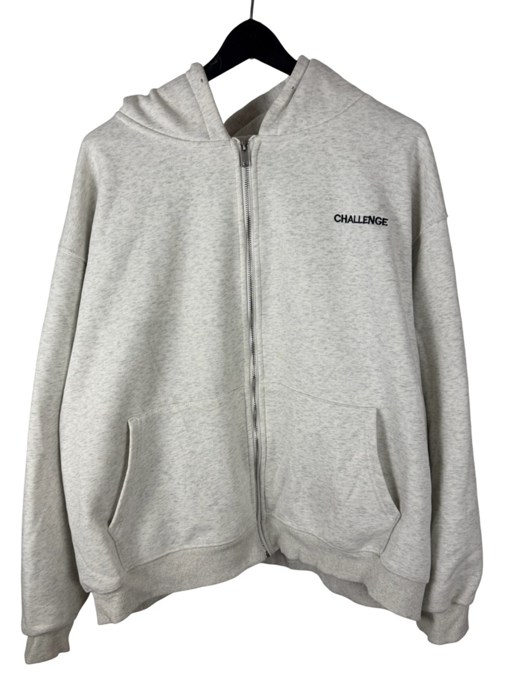 Women’s TODAY Challenge Cute Cozy Grey Full Zip Streetwear Hoodie Size 2XL